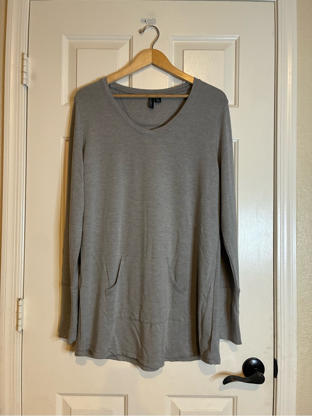 Cynthia Rowley Heather Gray V-Neck Tunic with Front Pockets